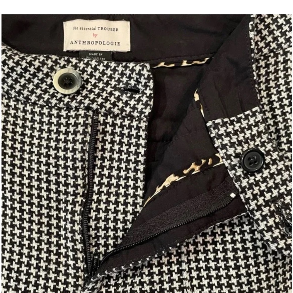 Anthropologie The Essential bootcut Trouser Houndstooth Pants. Size 0. - Picture 7 of 8